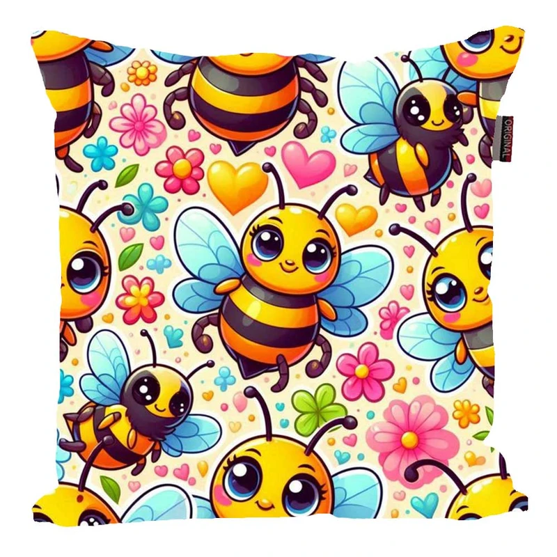 کوسن پاد آفرین مدل فانتزی طرح زنبور بامزه کد p78