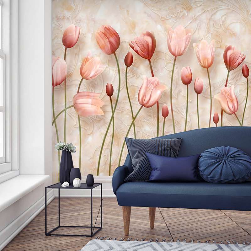 پوستر دیواری سه بعدی مدل گل لاله کد AW 16802