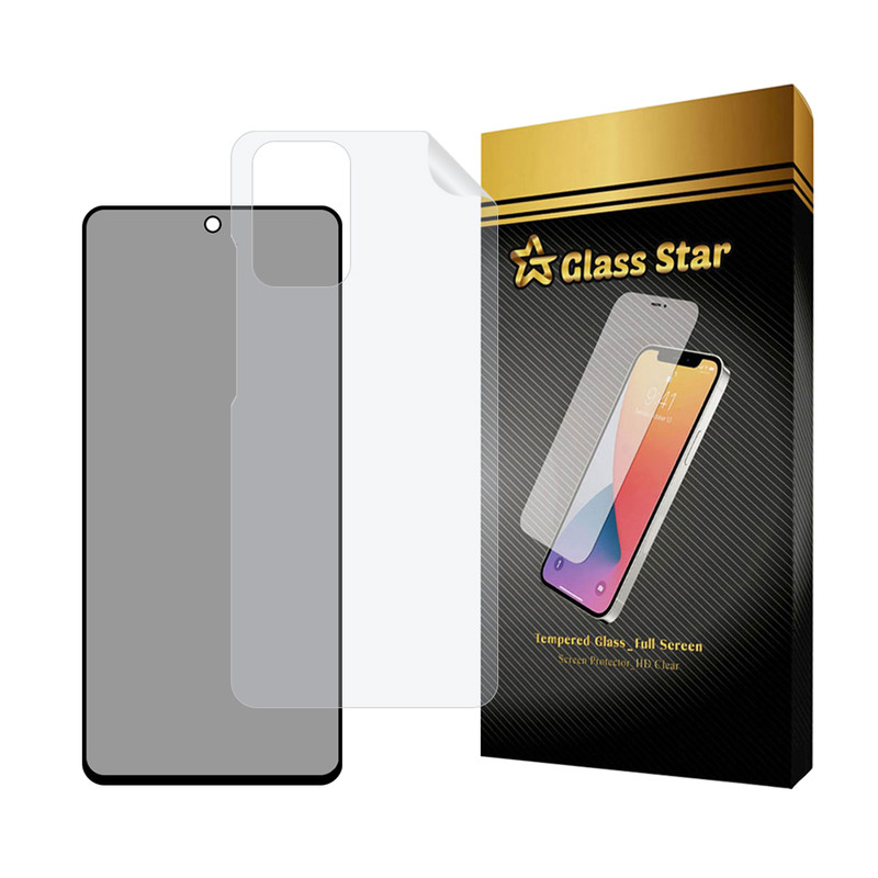 محافظ صفحه نمایش حریم شخصی گلس استار مدل FULLPRIVNANOS مناسب برای گوشی موبایل شیائومی Redmi Note 10 / Redmi Note 10S / Poco M5s به همراه محافظ پشت گوشی