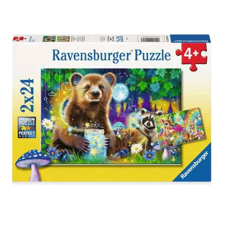 پازل 24 تکه راونزبرگر مدل Lovable Woodland Friends کد 12004160 مجموعه 2 عددی مناسب برای 4 سال به بالا