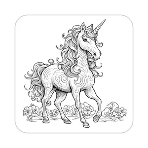 زیر لیوانی کاکتی طرح اسب تک شاخ و یونیکورن مدل mp29440