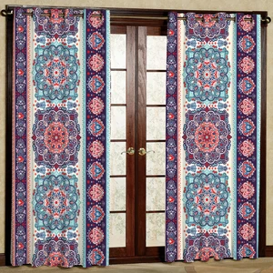 پرده مدل گلی هازان پانچی کد 126R D سایز 140x200 سانتی متر