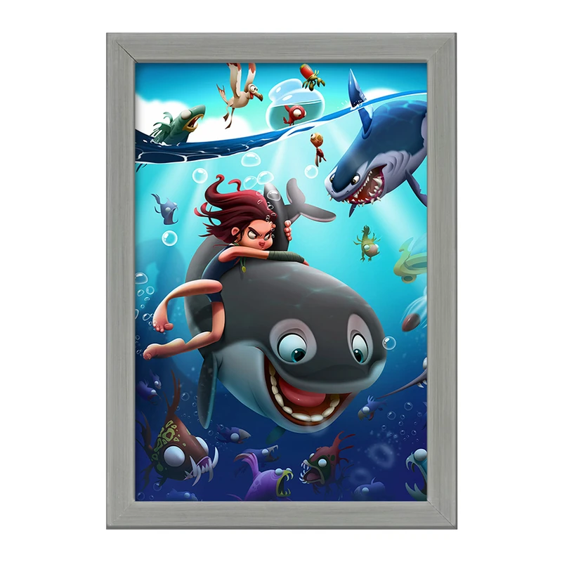 تابلو خندالو طرح انیمیشن پسر دلفینی کد 26710