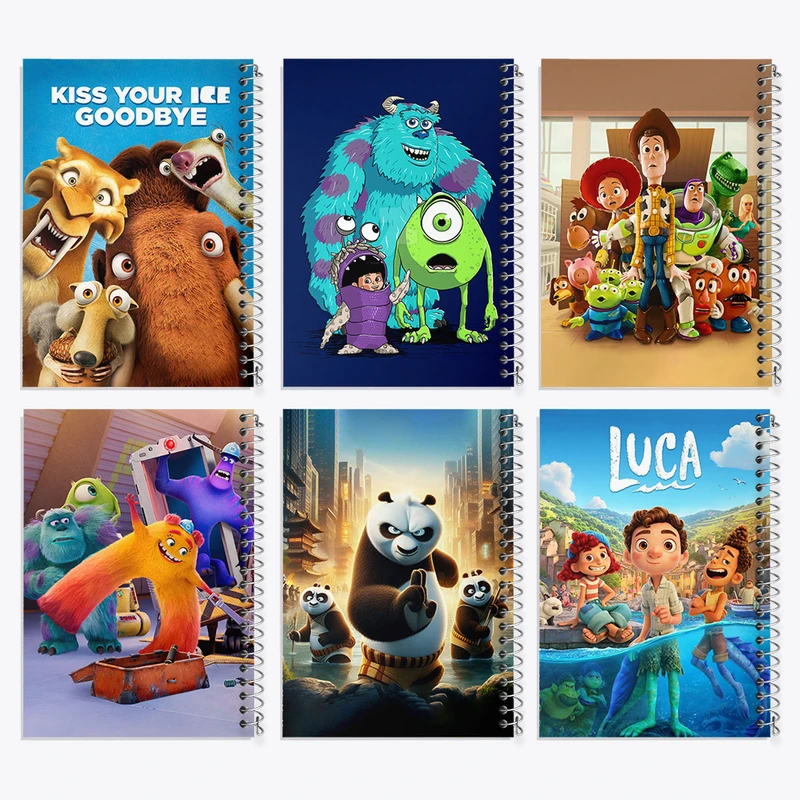 دفتر مشق 50 برگ خندالو طرح انیمیشن کد 969 مجموعه 6 عددی