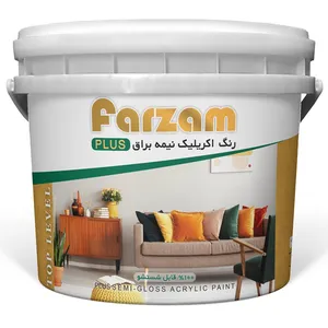  رنگ آکریلیک نیم براق پلاس فرزام کد 500 حجم 4 کیلوگرم