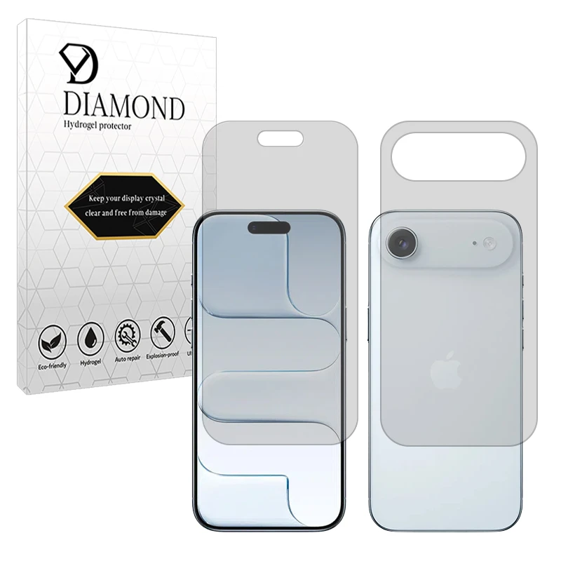 محافظ صفحه نمایش شفاف دیاموند مدل Tough مناسب برای گوشی موبایل اپل iPhone Air به همراه محافظ پشت گوشی