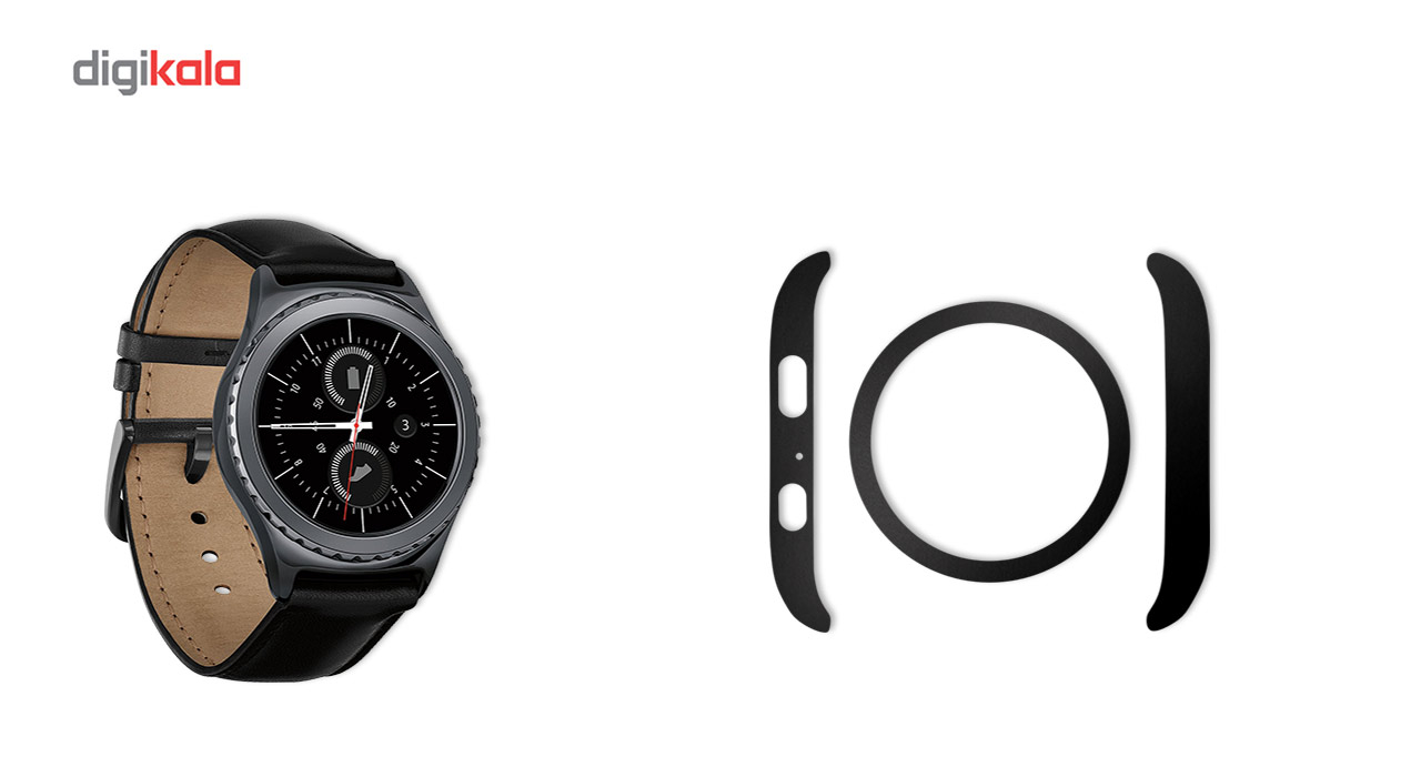 بسته 2 عددی برچسب ماهوت مدل Black-color-shades Special مناسب برای ساعت هوشمند Samsung Gear S2 Classic