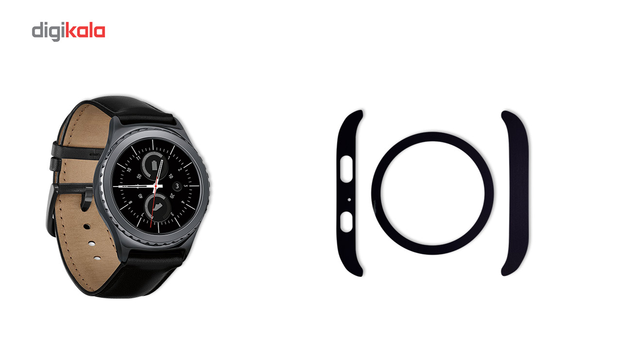 بسته 2 عددی برچسب ماهوت مدل Black-color-shades Special مناسب برای ساعت هوشمند Samsung Gear S2 Classic