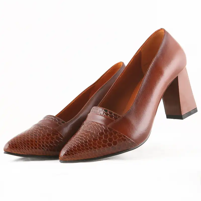 کفش زنانه چرم یلسان مدل تارا کد MRV-613-asl