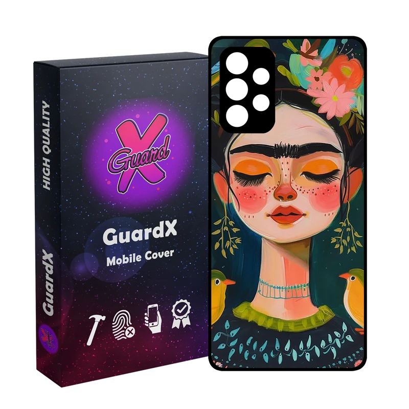 کاور گارد ایکس طرح دخترانه مدل Glass10785 مناسب برای گوشی موبایل سامسونگ Galaxy A32 4G