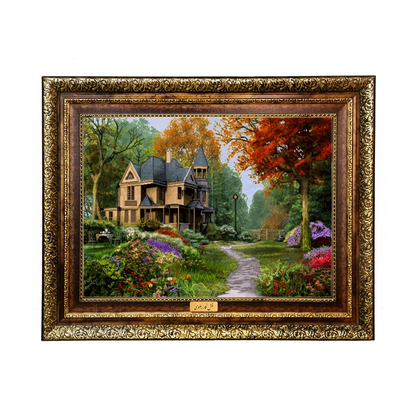 تابلو فرش ماشینی نقش نگار رضوی طرح منظره کد 1762H