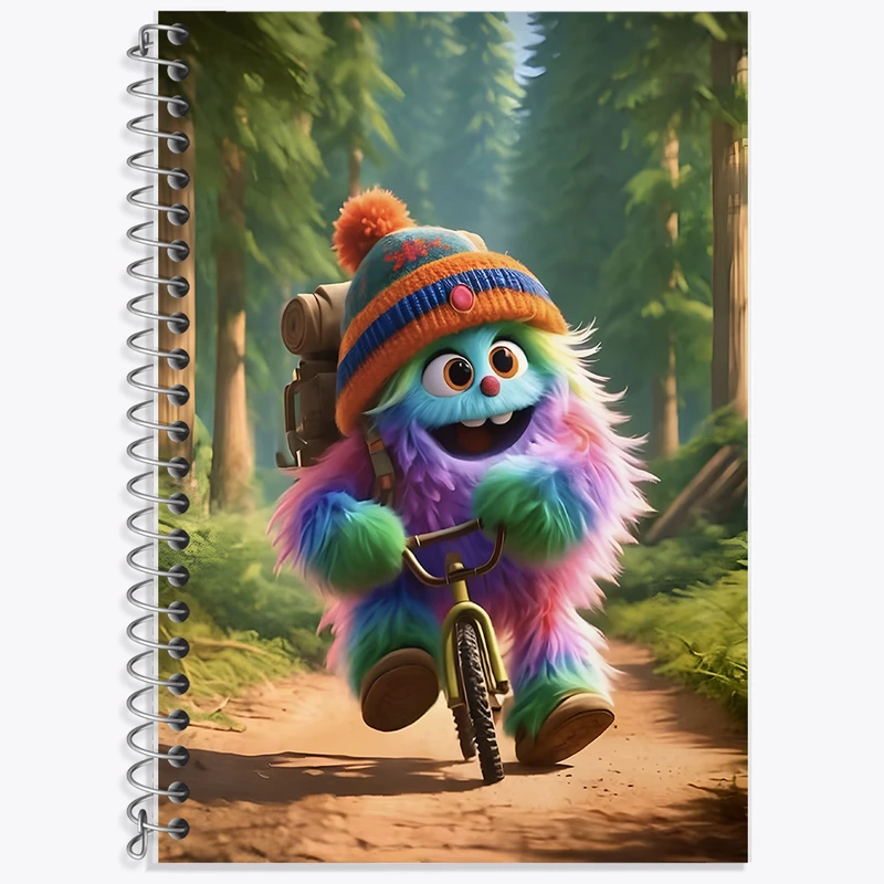 دفتر زبان 50 برگ خندالو مدل دو خط طرح هیولای کیوت کد F6282