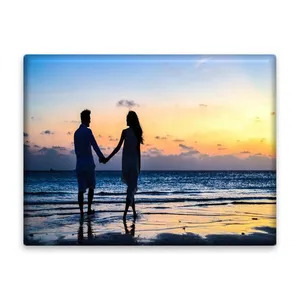 کاشی اطلس آبی طرح ساحل و غروب آفتاب مدل L6367