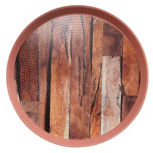 سینی بدون دسته میسا پلاستیک طرح پارکت کد 175-2 سایز 2×34×34 سانتی متر 