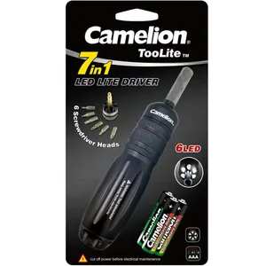 مجموعه پیچ گوشتی چراغ‌ قوه دار کملیون مدل T551 ست 7 عددی