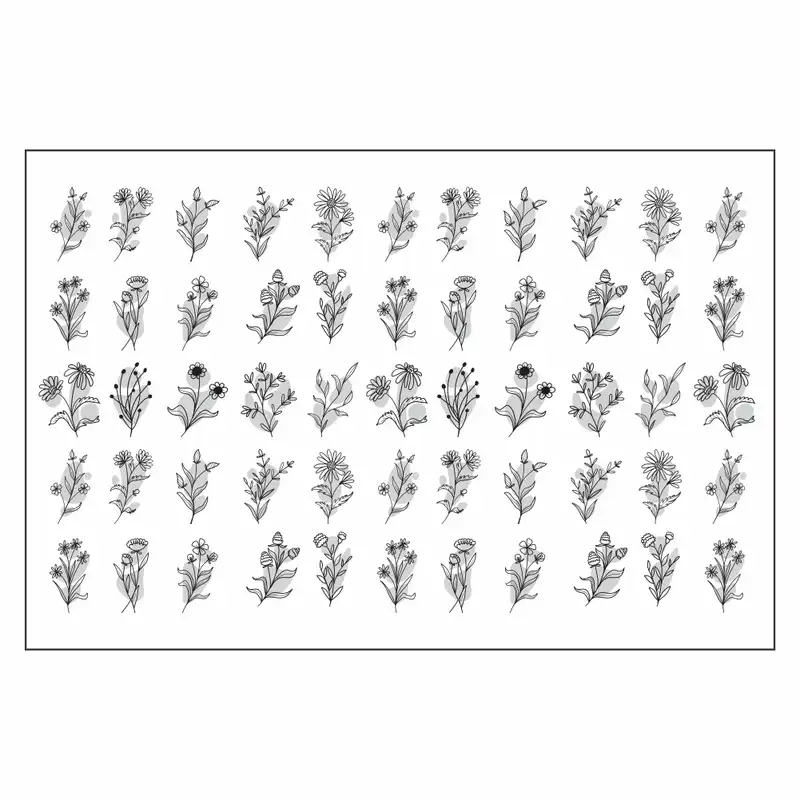 برچسب لنز ناخن طرح گل مدل L2058