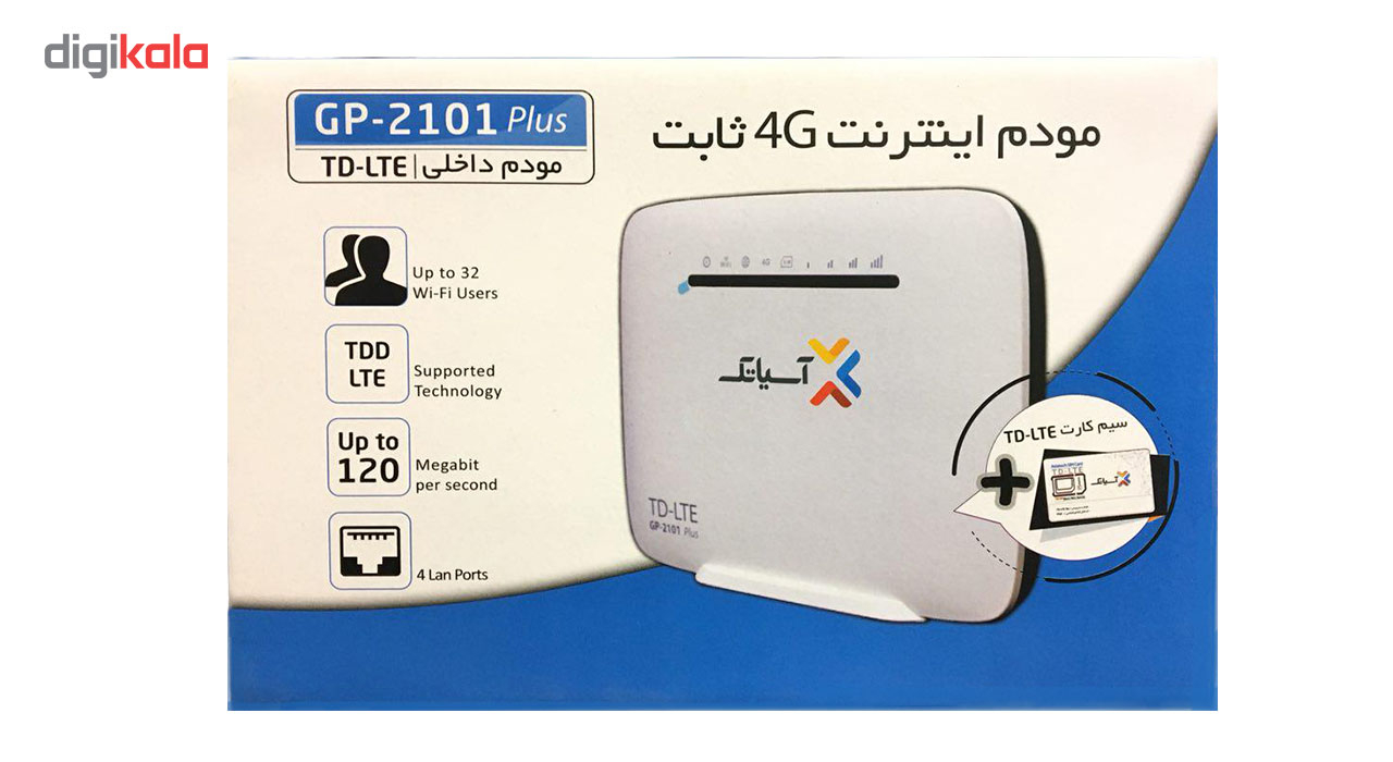 مودم TD-LTE آسیاتک مدل GP-2101 plus به همراه 9 گیگابایت اینترنت 3 ماهه