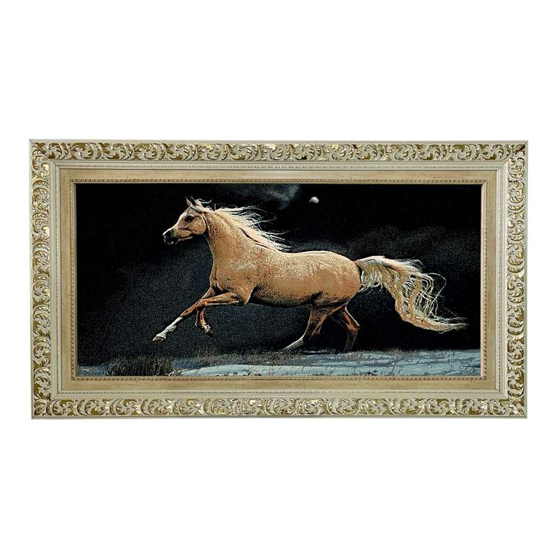 تابلو فرش ماشینی طرح دستبافت مدل اسب کد 7614