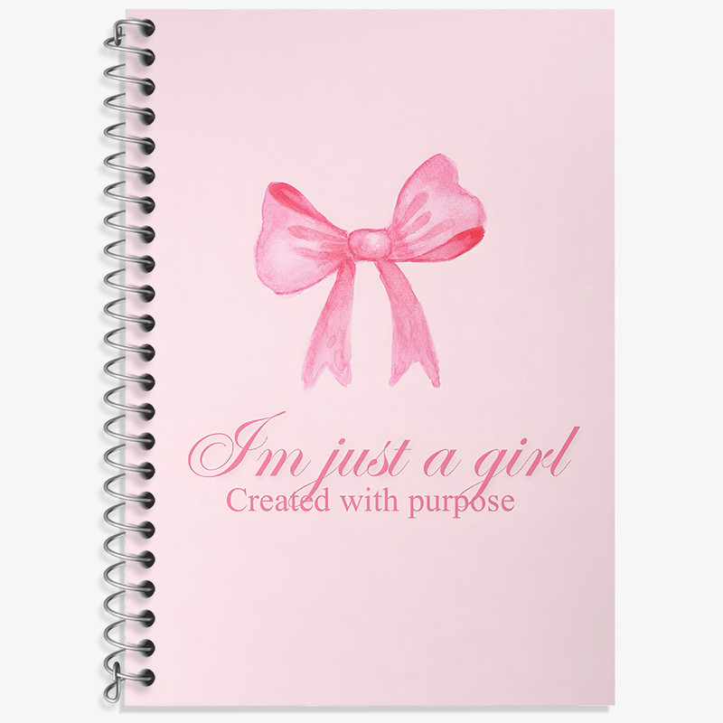 دفتر زبان 50 برگ خندالو مدل سه خط طرح پاپیون صورتی کد N4719