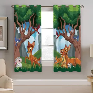 پرده نیروانا طرح آهو کودک مدل مخمل کد 4822 سایز 140×200 سانتی متر