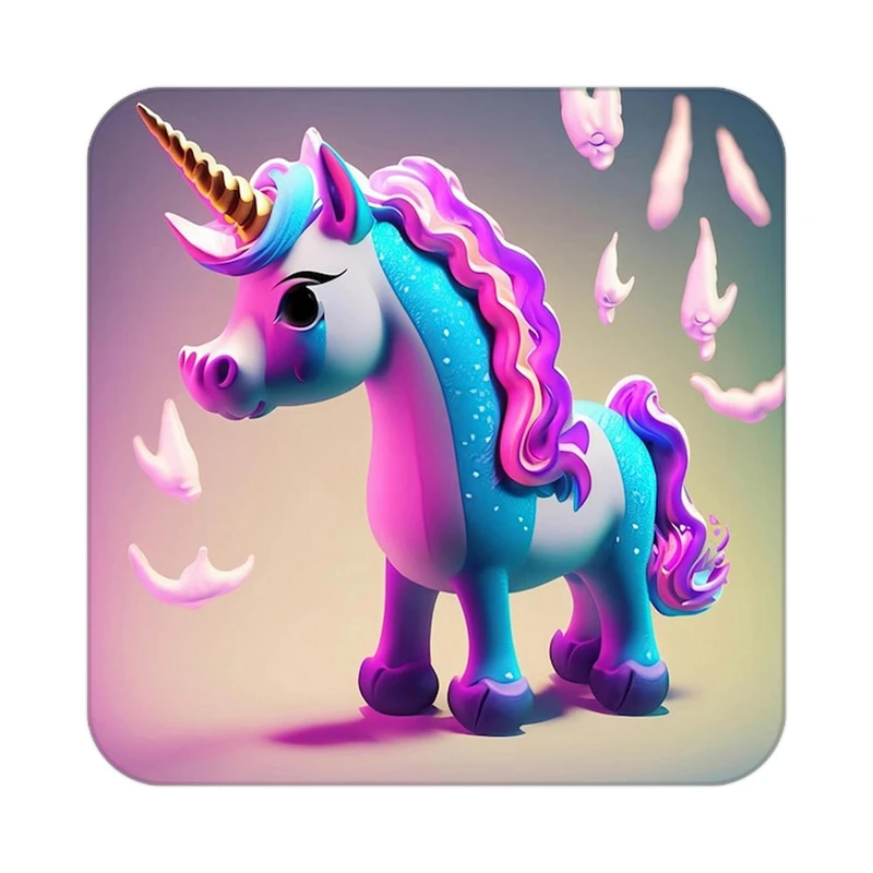 زیر لیوانی کاکتی طرح اسب تک شاخ و یونیکورن مدل mp28959