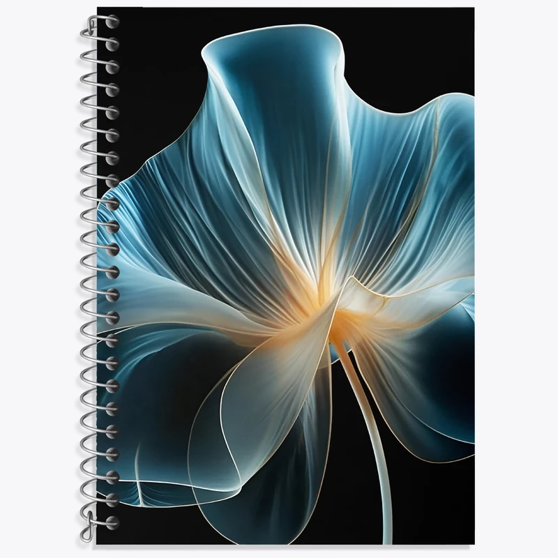 دفتر زبان 50 برگ خندالو مدل سه خط طرح گل مینیمال کد N5876