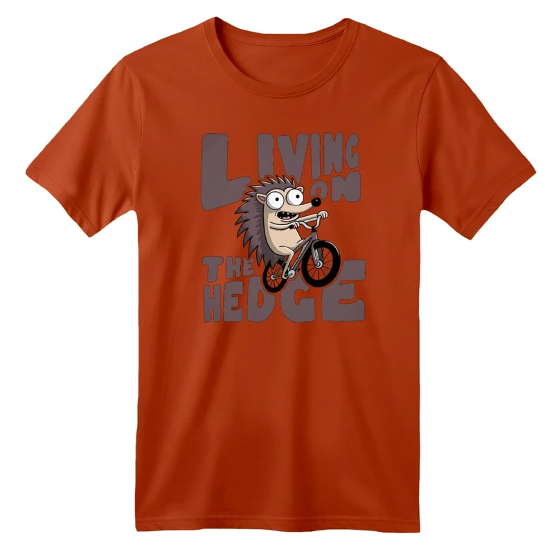 تی شرت آستین کوتاه بچگانه مدل جوجه تیغی و دوچرخه