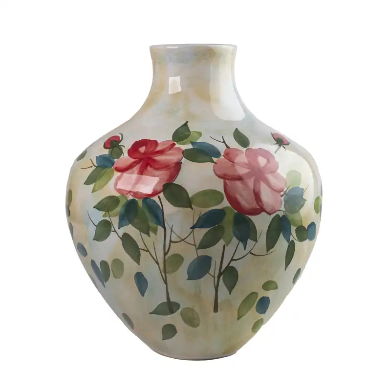 گلدان سفالی طرح نقاشی زیر لعابی تسنیم کد O-1