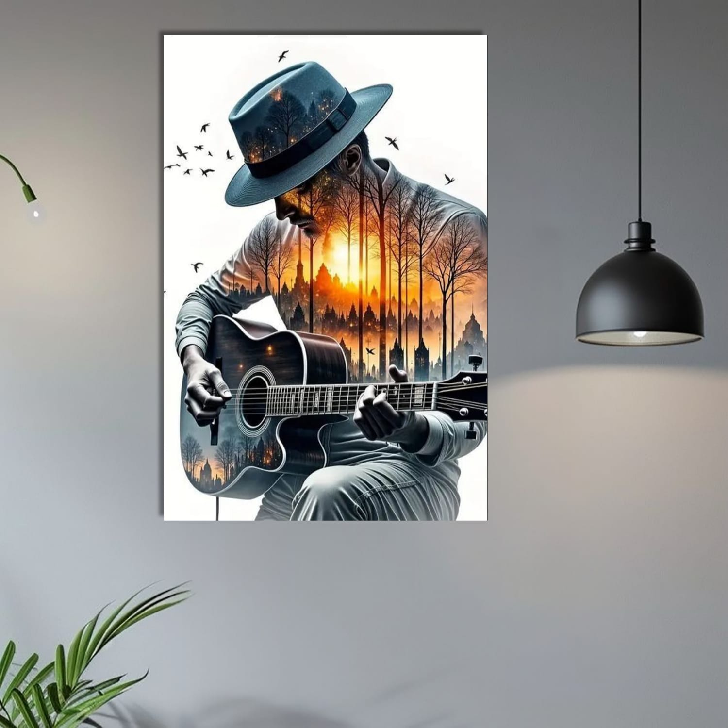 تابلو شاسی مدل مرد و گیتار