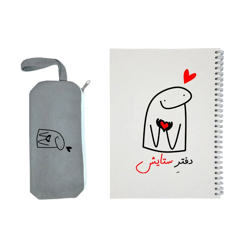 دفتر مشق 50 برگ طرح ستایش به همراه جامدادی