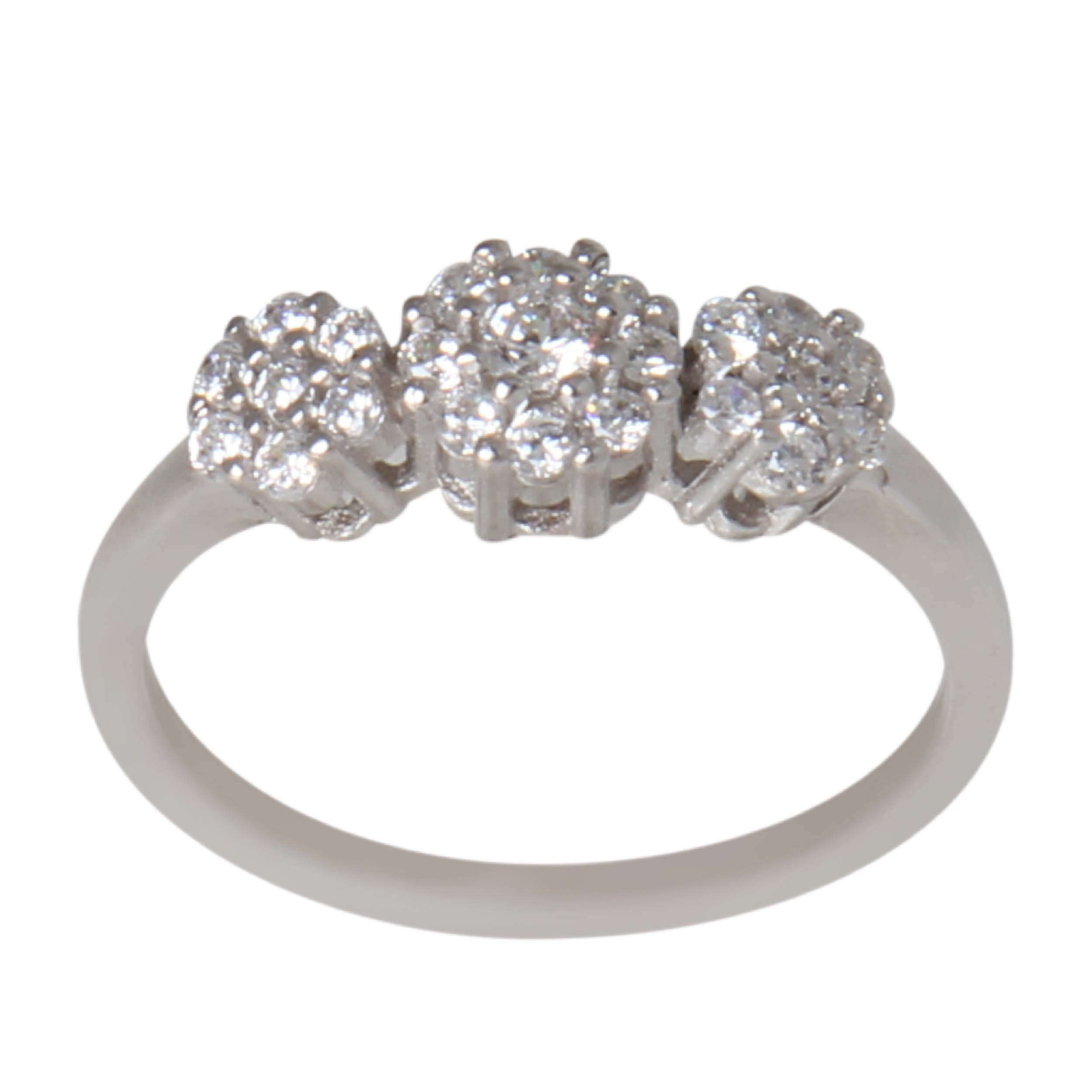 انگشتر نقره زنانه مدل آبکاری رادیوم کد AWR_884