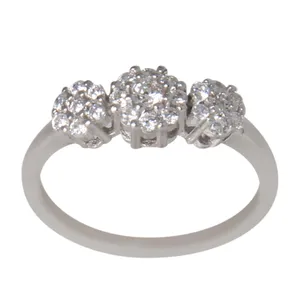 انگشتر نقره زنانه مدل آبکاری رادیوم کد AWR_884