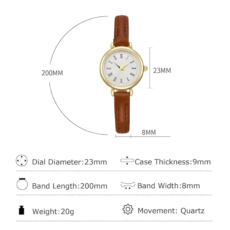 ساعت مچی عقربه ای زنانه مدل کلاسیک بند چرم کد 2