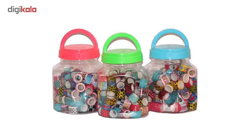 چسب رنگی ملیز مدل قلکی 90 تایی