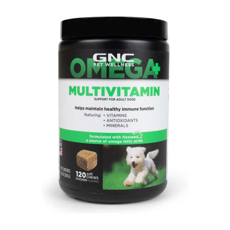 قرص مکمل مولتی ویتامین سگ جی ان سی مدل امگا پلاس 120 عددی