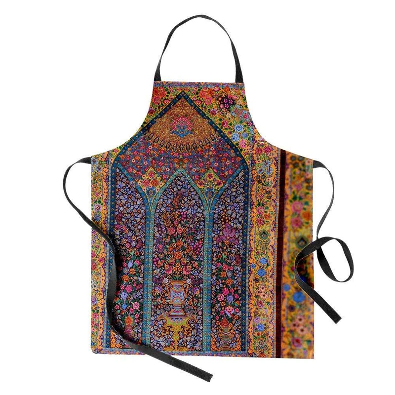 پیش بند آشپزخانه مدوپد طرح قالیچه قم محرابی گلدانی مدل C-Ghom123