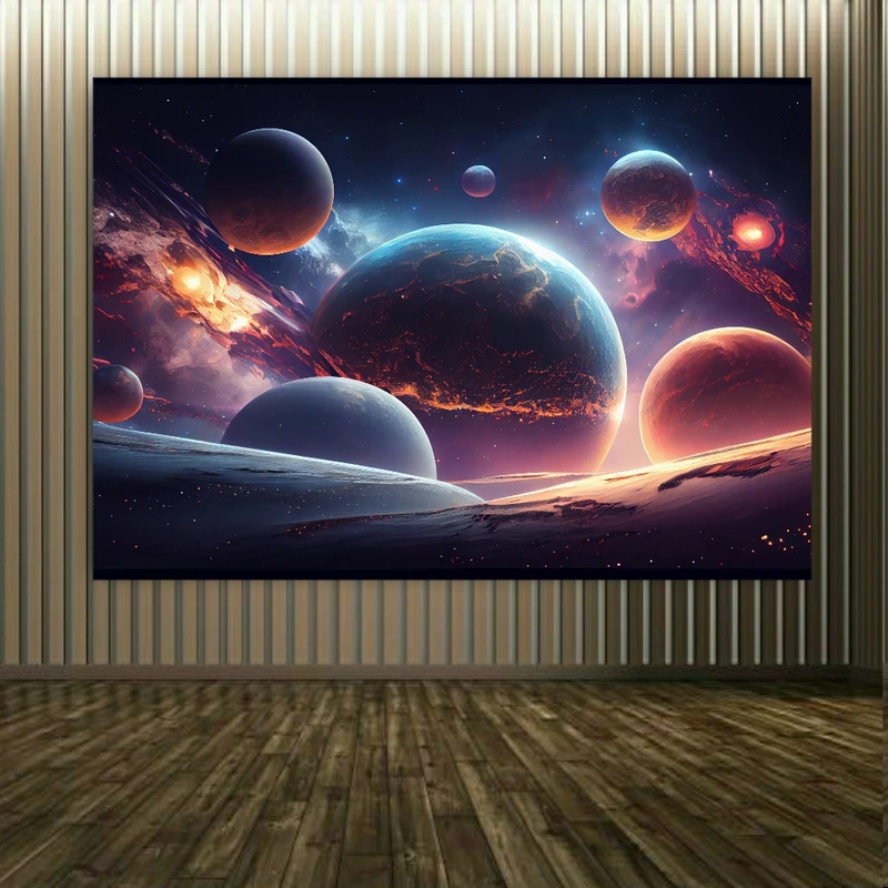 پوستر پارچه ای طرح منظومه شمسی مدل سیارات کد PP2700