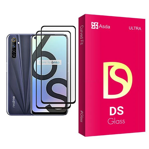 محافظ صفحه نمایش آسدا مدل DS Glass MIX002 مناسب برای گوشی موبایل ریلمی 6S بسته دو عددی