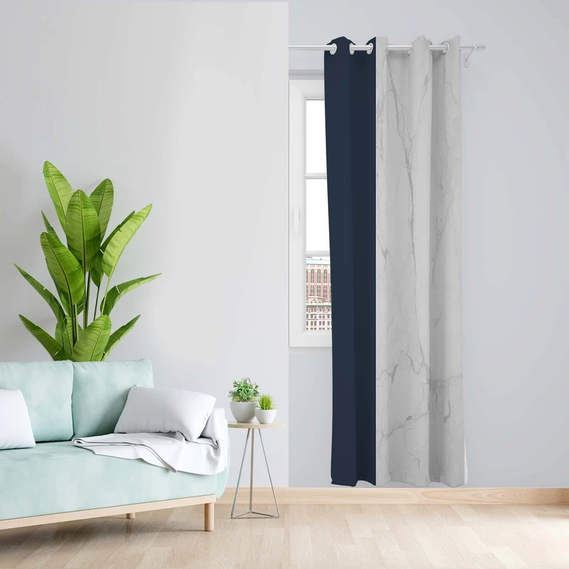 پرده طرح دو رنگ مدل مخمل پانچی کد 6228L z سایز 140x200 سانتی متر