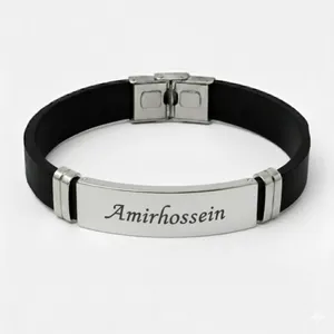 دستبند چرمی مدل اسم امیرحسین لاتین