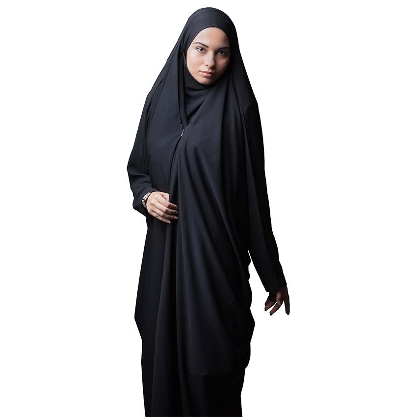چادر صدفی حجاب فاطمی مدل لبنانی حریر الاسود کره کد Har 9901 -  - 3