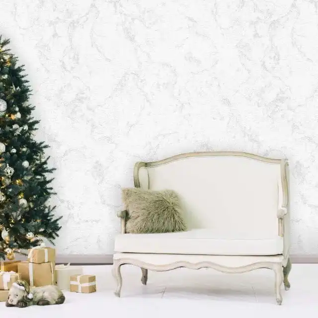 کاغذ دیواری مدل طرح رگه‌دار سفید کد 919W