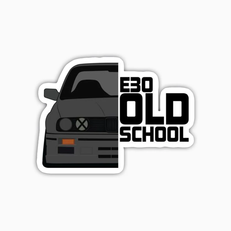 استیکر لپ تاپ بووم طرح ماشین مدل BMW E30 Old School کد JC48