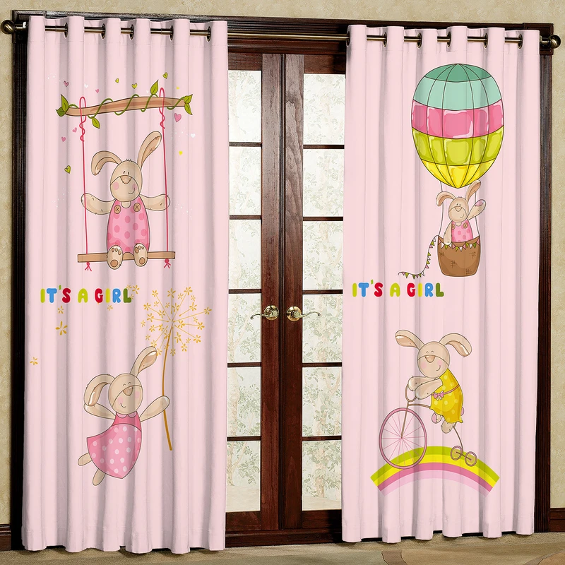 پرده مدل اتاق کودک مخمل پانچی کد 4847T2 سایز 200x140 سانتی متر