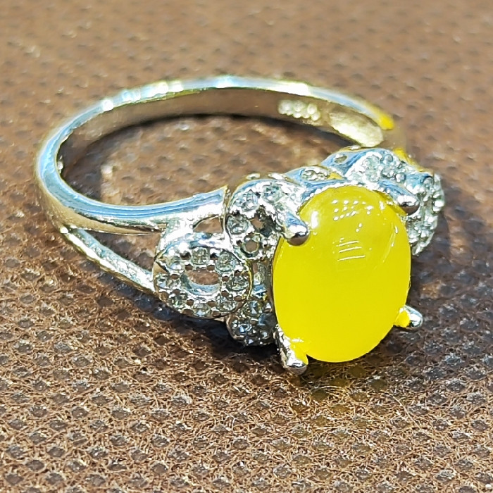 انگشتر نقره زنانه نقره جات بافندگان مدل سنگ شرف الشمس کد 1800