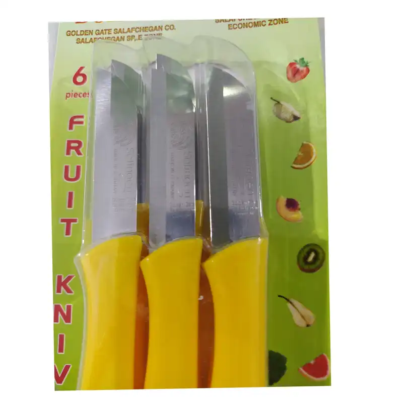 کارد میوه خوری زولینگن مدل تیغه ساده بسته 6 عددی