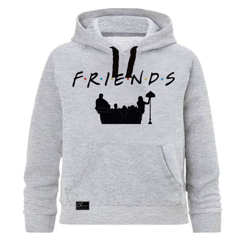 هودی دخترانه مدل Friends کد A01 رنگ طوسی