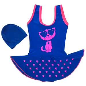 مایو دخترانه گلدونه مدل Cat06