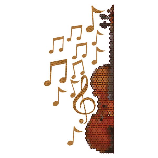 استیکر دیواری سالسو طرح pixel music h.k استیکر دیواری سالسو طرح pixel music h.k