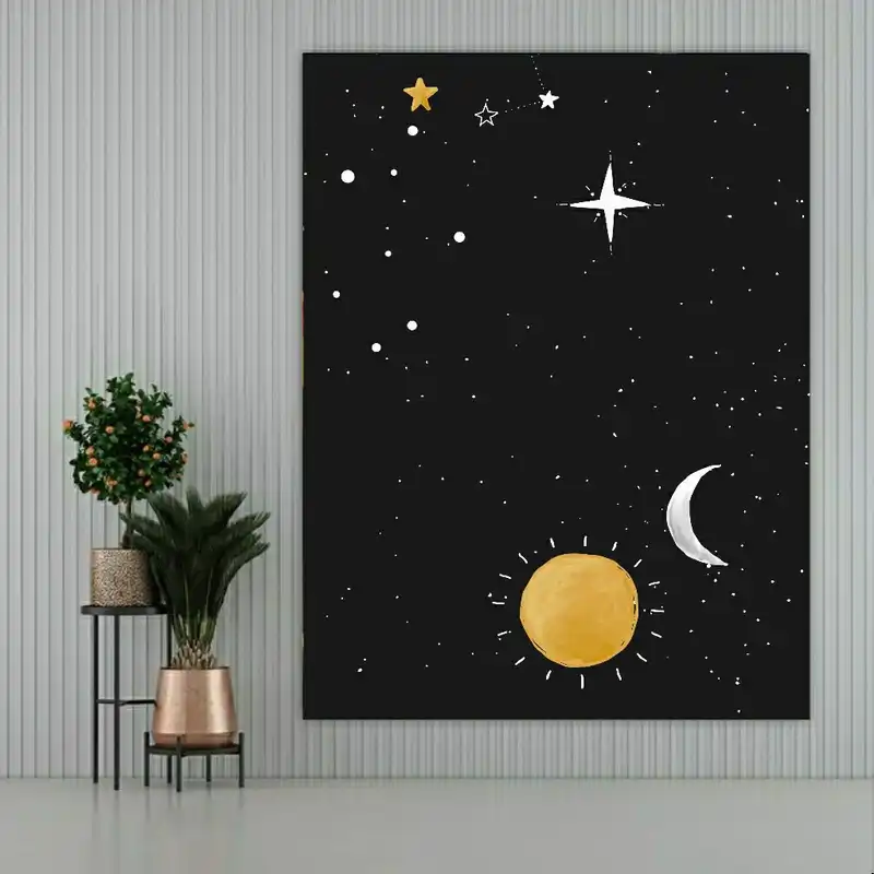 تابلو بوم طرح کهکشان مدل ماه و ستاره کد SDB2818